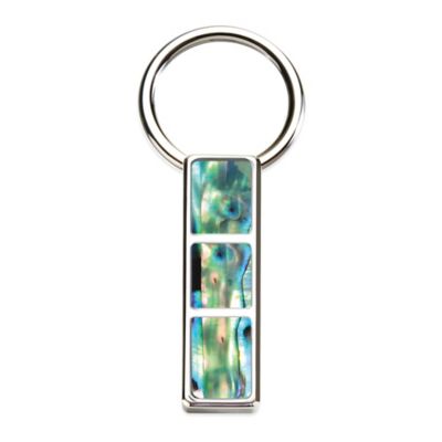 M-Clip&reg; Stainless Steel and Green Abalone 3-Pocket Key Ring
