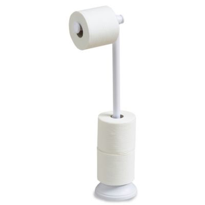 white toilet roll holder stand