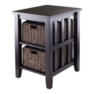 espresso end tables with storage