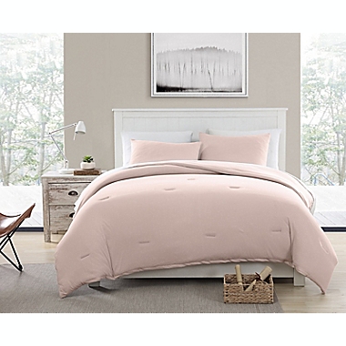 Morgan Home Recycled T-Shirt Jersey 2-Piece Twin Duvet Cover Set in Pink. View a larger version of this product image.