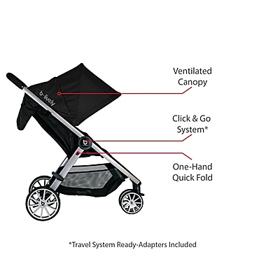 Britax&reg; B-Lively&trade; Stroller in Raven. View a larger version of this product image.