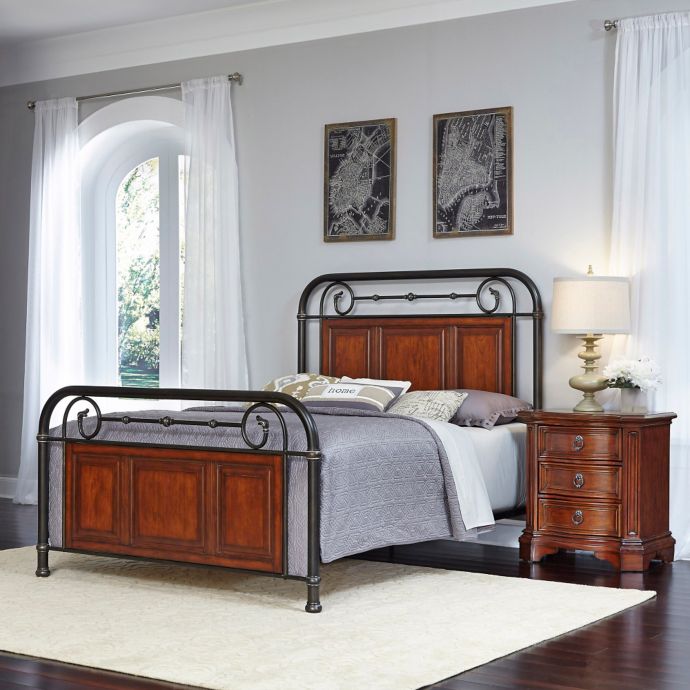 Home Styles Richmond Hill 2 Piece Bed And Nightstand Set In Cognac Bed Bath And Beyond Canada