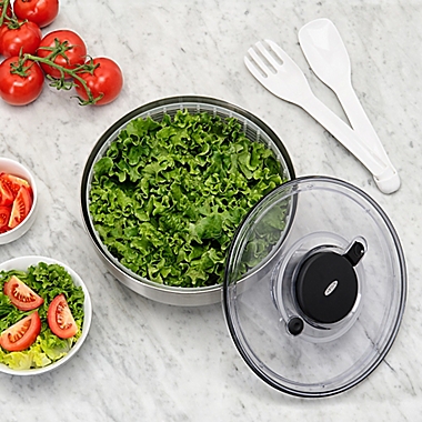 OXO SteeL&reg; Salad Spinner. View a larger version of this product image.