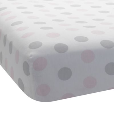 pink polka dot crib sheet