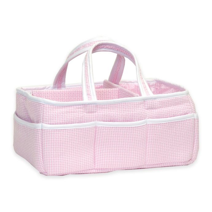 Trend Lab® Diaper Caddy in Pink Gingham Seersucker buybuy BABY