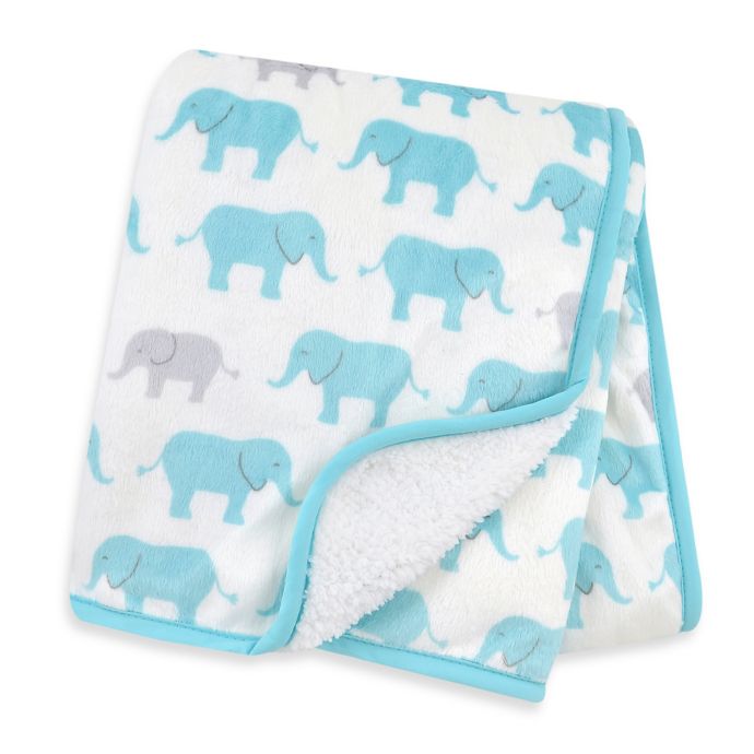 carter's blue elephant blanket