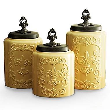 American Atelier 3-Piece Antique Canister Set in Cream. View a larger version of this product image.
