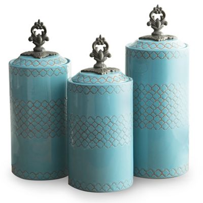 Blue American Atelier 6294-CAN Arabesque Canister Set 4 Piece