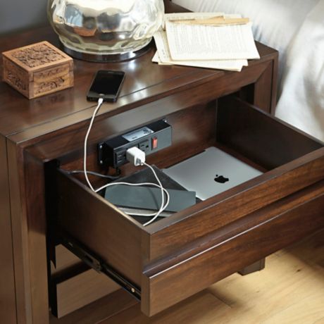 Element Charging Nightstand In Chocolate Brown Bed Bath Beyond