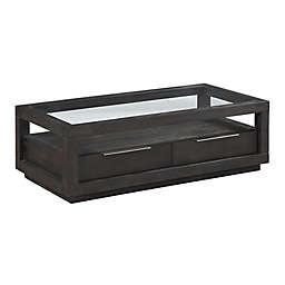 Modus Furniture Oxford 2-Drawer Rectangular Coffee Table in Grey