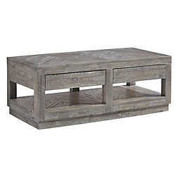 Modus Furniture Herringbone 2-Drawer Solid Wood Coffee Table