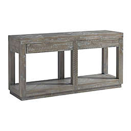 Modus Furniture Herringbone Solid Wood 2-Drawer Console Table in Rustic