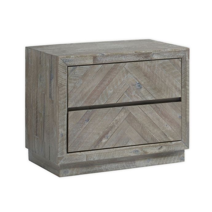 Modus Furniture Herringbone Solid Wood Nightstand In Latte Bed Bath Beyond