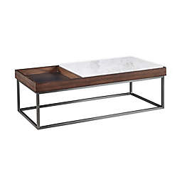 Modus Furniture Ennis Marble and Wood Coffee Table in Natural