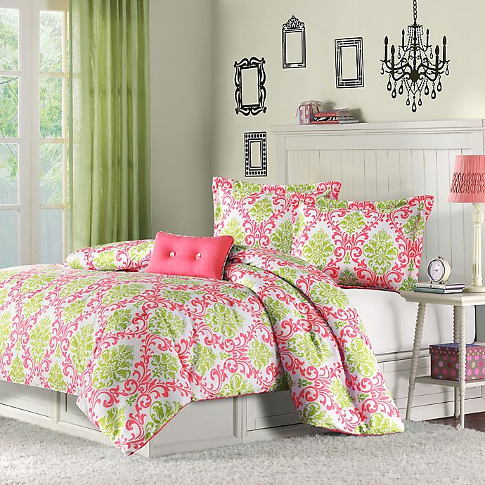 pink and green comforter
