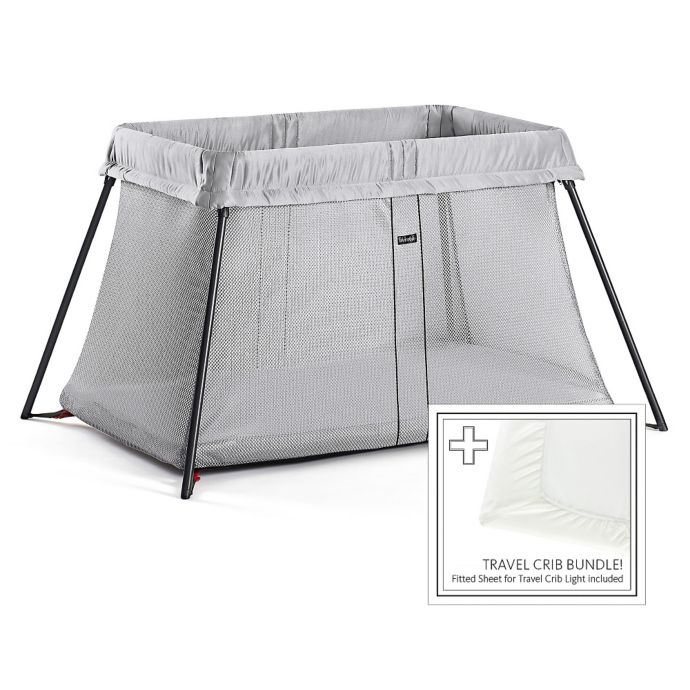 Babybjorn Travel Crib Light Bundle In Silver Buybuy Baby