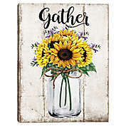 Gather Sunflowers 18-Inch x 24-Inch Typography Canvas Wall Art