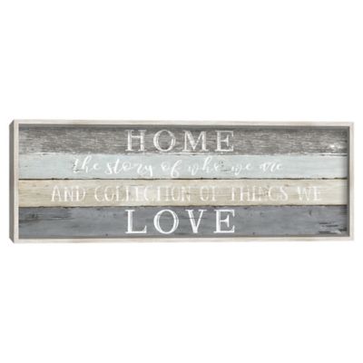 Home Love 36-Inch x 12-Inch Framed Canvas Wall Art