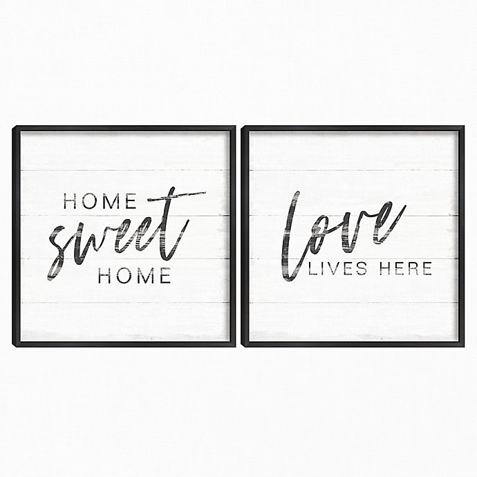 Home Inspiration I And Ii Framed Canvas Wall Art Set Of 2 Bed Bath Beyond - Inspirational Framed Canvas Wall Art