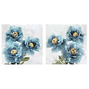 Masterpiece Art Gallery 16-Inch x 16-Inch Blue Bloom I & II Canvas Wall Art (Set of 2)
