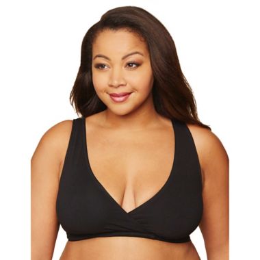 Motherhood Maternity&reg; 1X Wrap Maternity and Nursing Sleep Bra in Black. View a larger version of this product image.