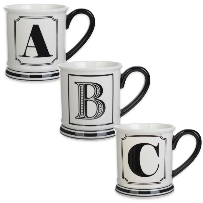 letter coffee mugs