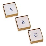 Caspari Initial Boxed Cocktail Napkin in Blue