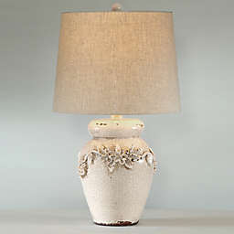 Bassett Mirror Company Eleanore Table Lamp in Ivory with Fabric Shade
