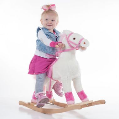 happy trails pink plush rocking pony