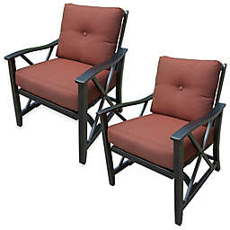 Oakland Living Glider Rocking Chairs with Cushions in Antique Bronze (Set of 2)