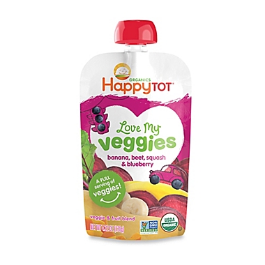 Happy Baby Happy Tot Love My Veggies Organic 4.22 oz. Banana, Beet, Squash & Blueberry Pouch. View a larger version of this product image.