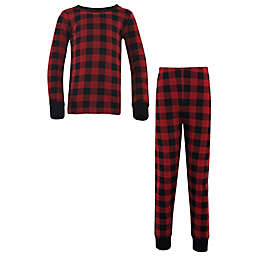 Touched by Nature® Size 6Y 2-Piece Tight Fit Long Sleeve Plaid Pajama Set in Red