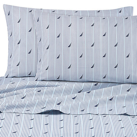 Alternate image 1 for Nautica® Audley Queen Sheet Set in Blue