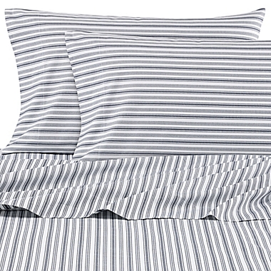 Nautica&reg; Coleridge 200-Thread-Count Twin XL Sheet Set in Charcoal. View a larger version of this product image.