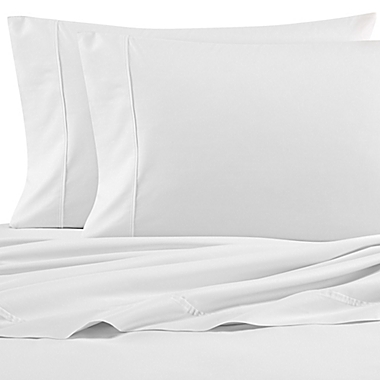 Nautica&reg; 200-Thread-Count Solid Twin Sheet Set in White. View a larger version of this product image.