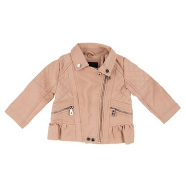 Urban Republic Size 3T Faux Leather Moto Jacket in Rose Smoke. View a larger version of this product image.