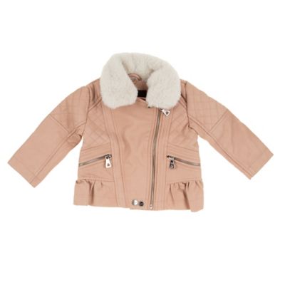 Urban Republic Faux Leather Moto Jacket in Rose Smoke