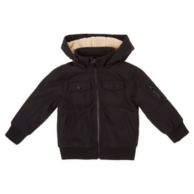 Urban Republic Size 2T Wool Jacket with Shepherd Hood in Black. View a larger version of this product image.