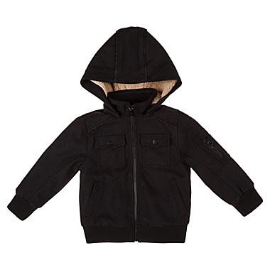 Urban Republic Size 2T Wool Jacket with Shepherd Hood in Black. View a larger version of this product image.