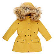 Urban Republic Size 12M Oxford Ballistic Anorak Fur Jacket in Mustard