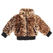 Urban Republic Faux Fur Bomber Jacket in Animal Print