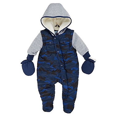 Urban Republic Size 6M Nylon 2Fer Puffer Pram in Navy Camo. View a larger version of this product image.