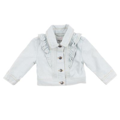 Urban Republic Ruffled Denim Jacket in Light Wash