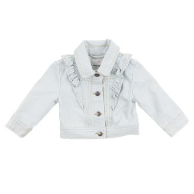Urban Republic Size 6-9M Ruffled Denim Jacket in Light Wash. View a larger version of this product image.