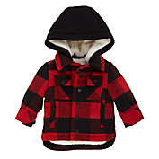 Urban Republic Size 6-9M Buffalo Check Hooded Wool Jacket in Red/Black