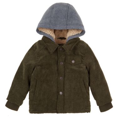 Urban Republic Size 3T Hooded Corduroy Jacket in Olive. View a larger version of this product image.