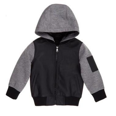 Urban Republic Size 2T Faux Leather Jacket in Black/Grey. View a larger version of this product image.