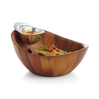 Nambe Harmony Chip And Dip Wood