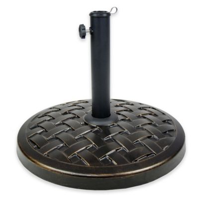 40lb Round Cement Umbrella Stand Bronze/Black - Oakland Living: Heavy-Duty, Weather-Resistant Patio Base