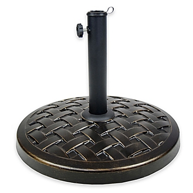 Oakland Living Edgewater Cast Concrete Umbrella Stand in Antique Black. View a larger version of this product image.